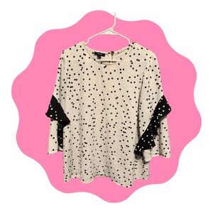 Alfani Black and White Dot Blouse